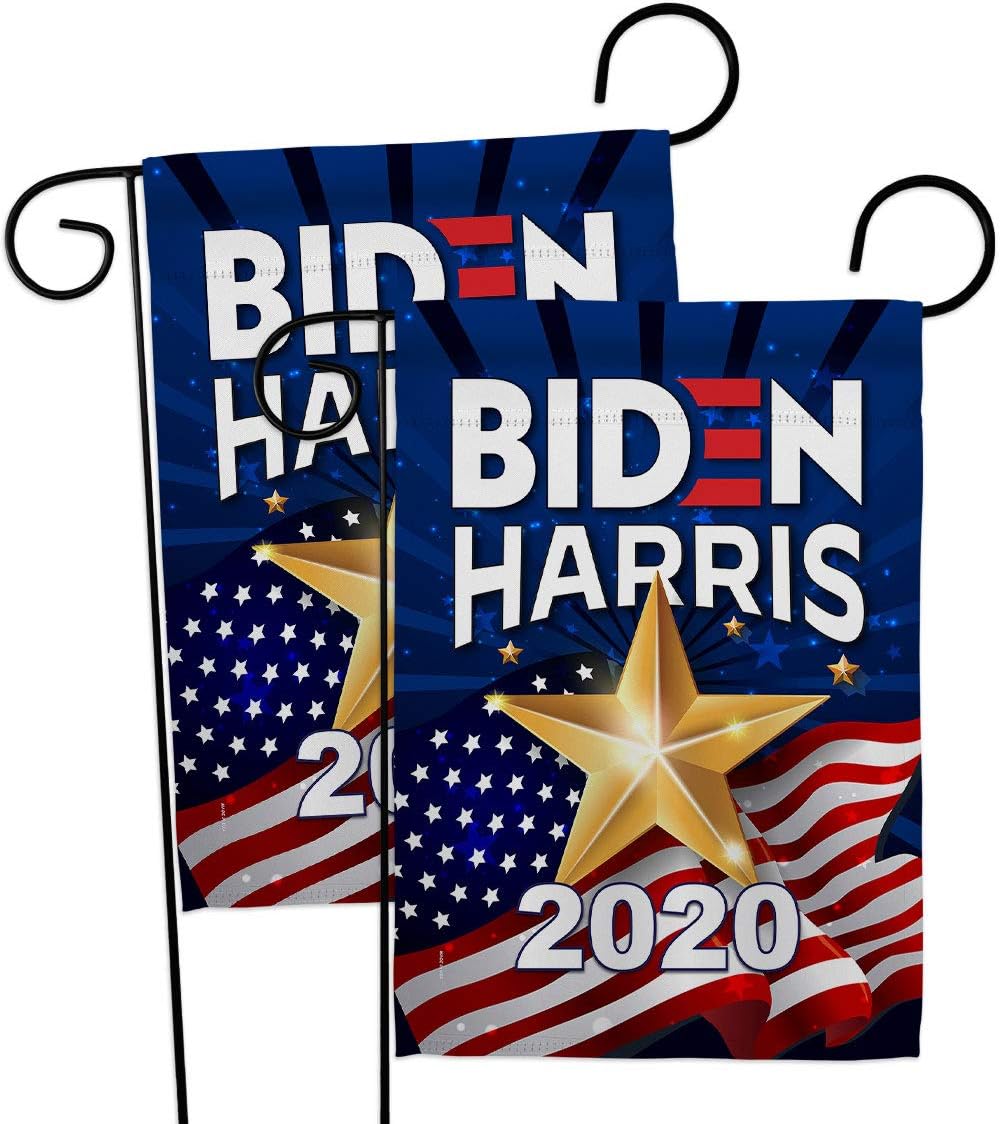 2020 Biden Harris Burlap Garden Flags Pack Patriotic President Democrat Republican Tea Party United State American Election USA Vintage Applique Gift Yard House Double-Sided 13 X 18.5