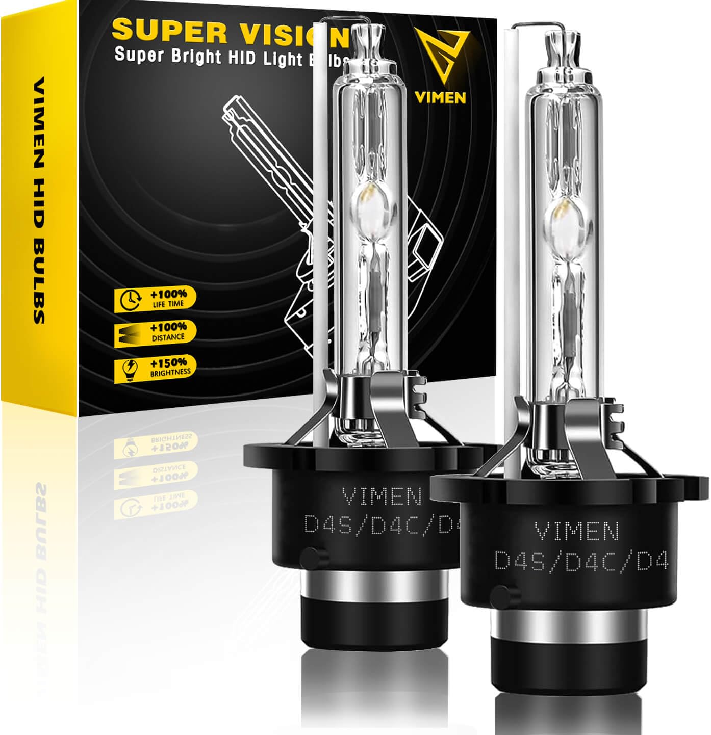 Amazon | VIMEN D4S HID バルブ 6000K 35W 純正交換用 D4C汎用 12V 車