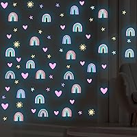 Vista 9 de Epakh Calcomanías de Decoración de Pared de Arcoíris Calcomanía Pequeña de Arcoíris Acuarela Corazón Estrella Sol Calcomanías de Pared Decoración