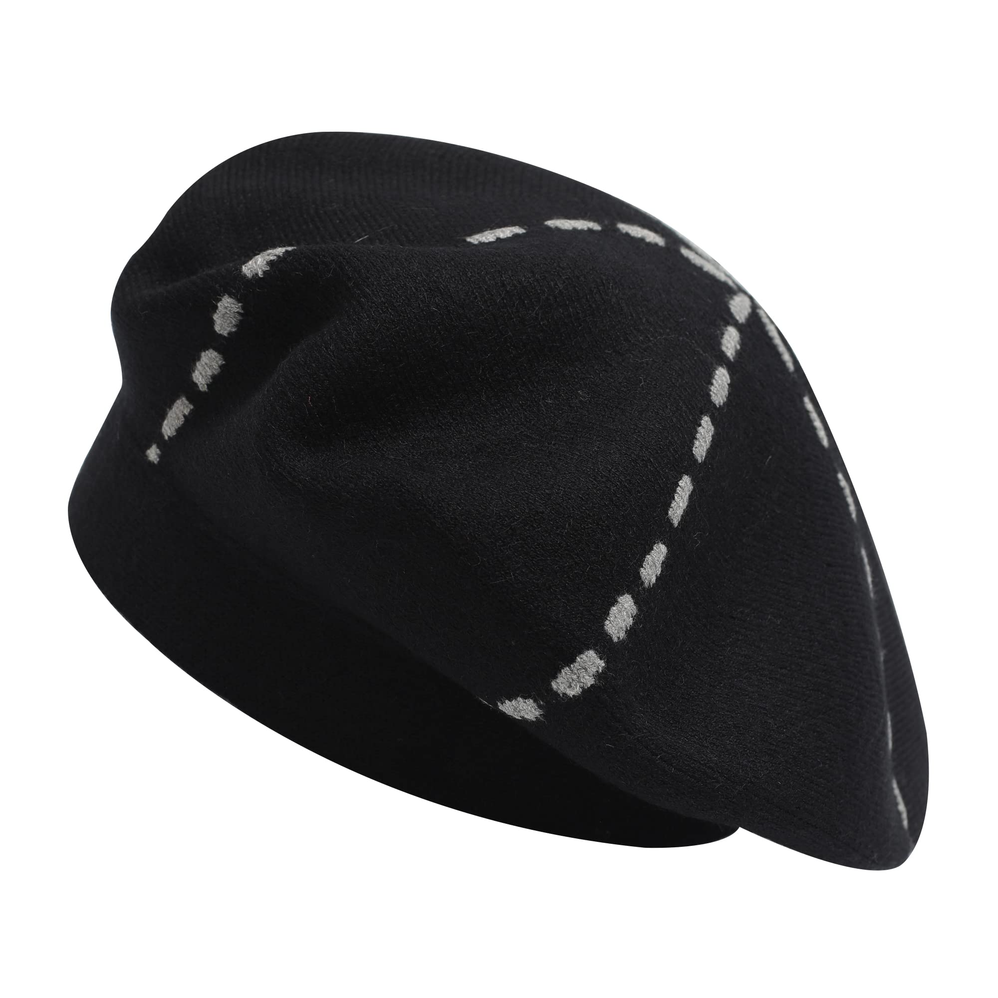 Womens French Beret Hat Reversible Knitted Thickened Warm 