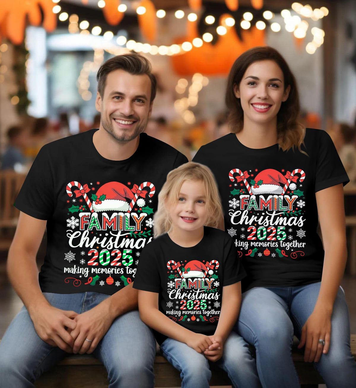 Matching Family Christmas Shirts Merry Christmas Santa Hat T Shirt Xmas Family Holiday Vacation Tee Top - Image 5