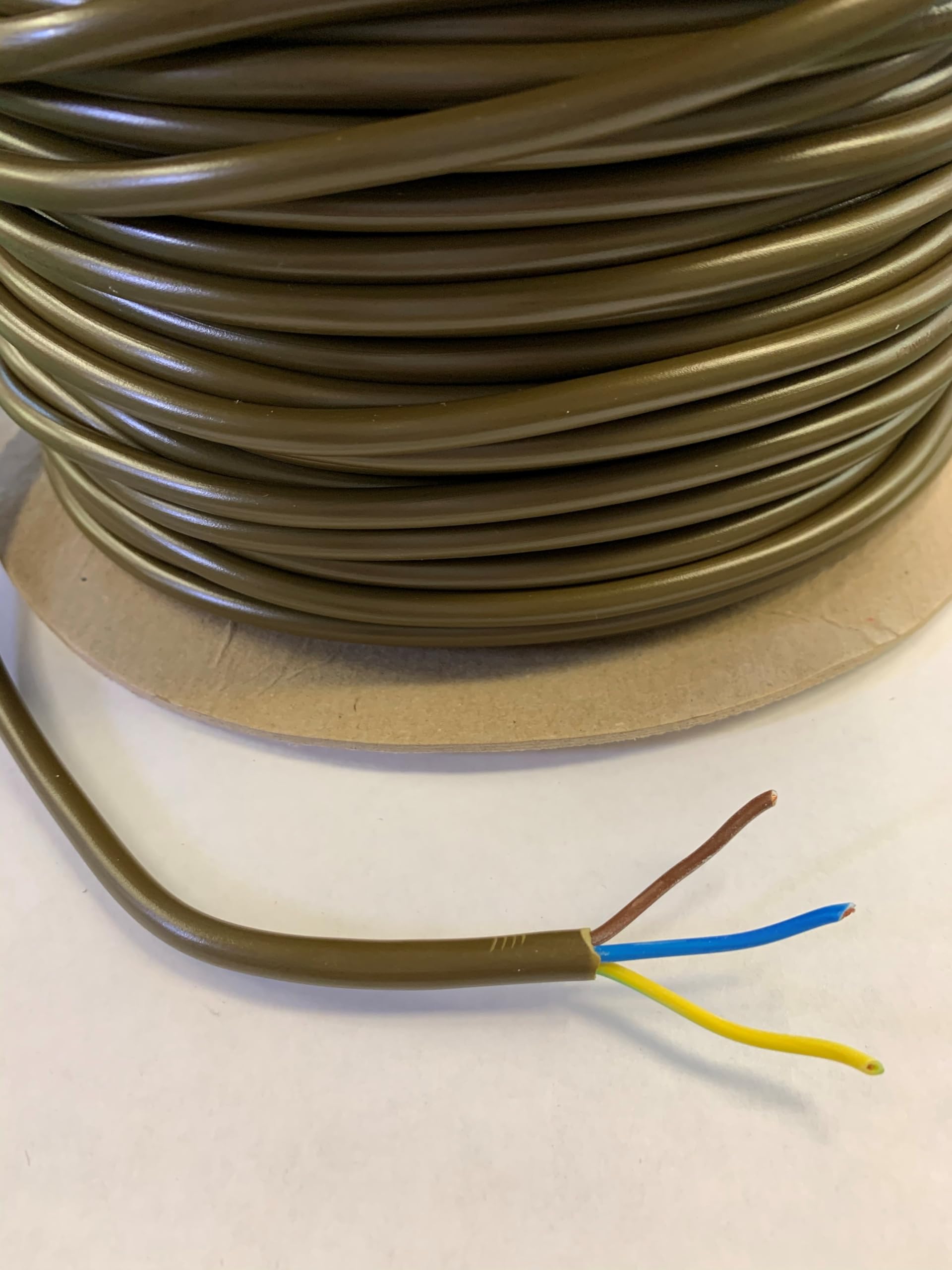 3 Core Gold Bronze Brass Table Lamp Flex Cable Lighting 0.5mm 2183Y Per Metre (10 Metre)