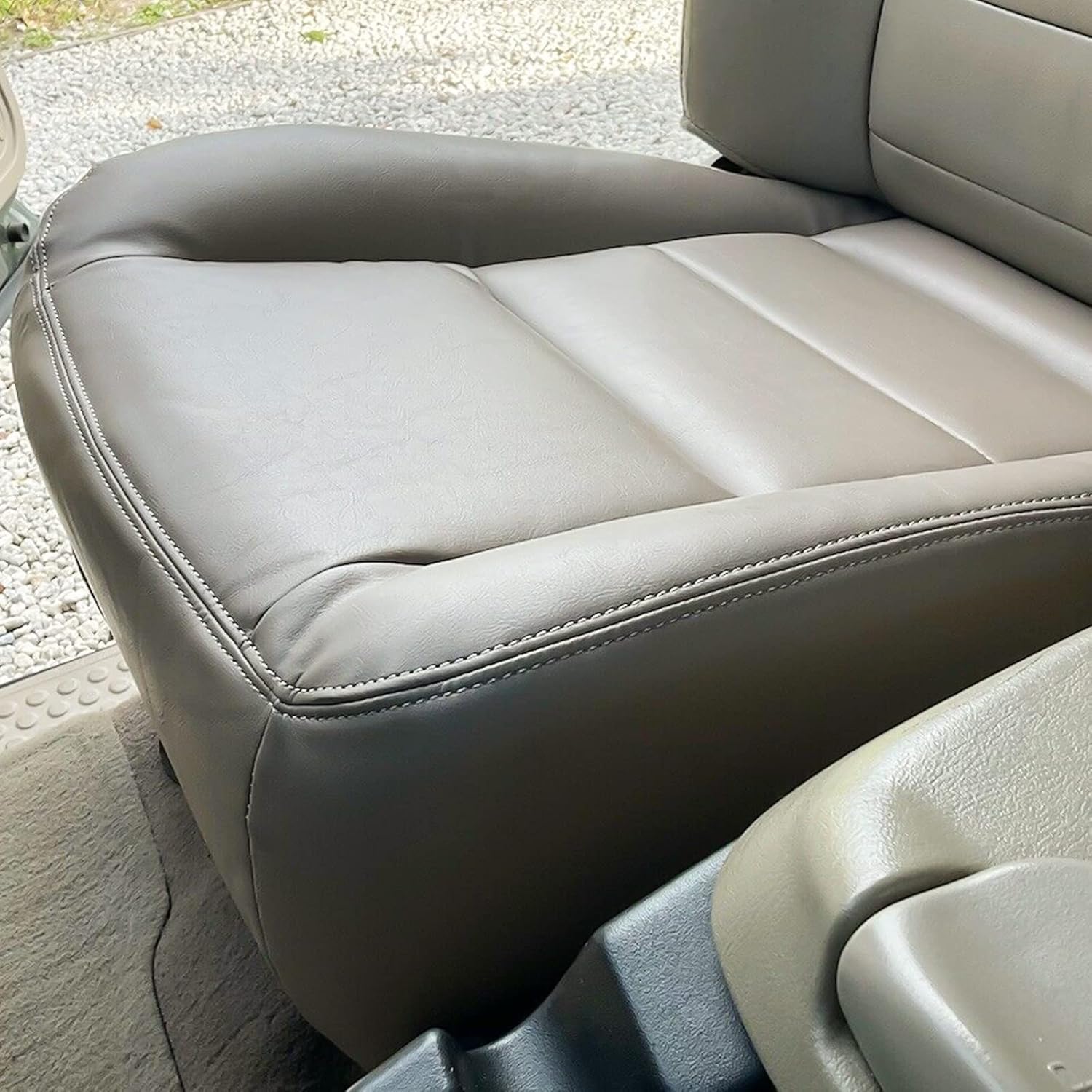 HECASA Bottom Seat Cover Passenger Side Compatible with 2002 2003 2004 Ford Excursion Limited 4 Door Artificial Leather Tan