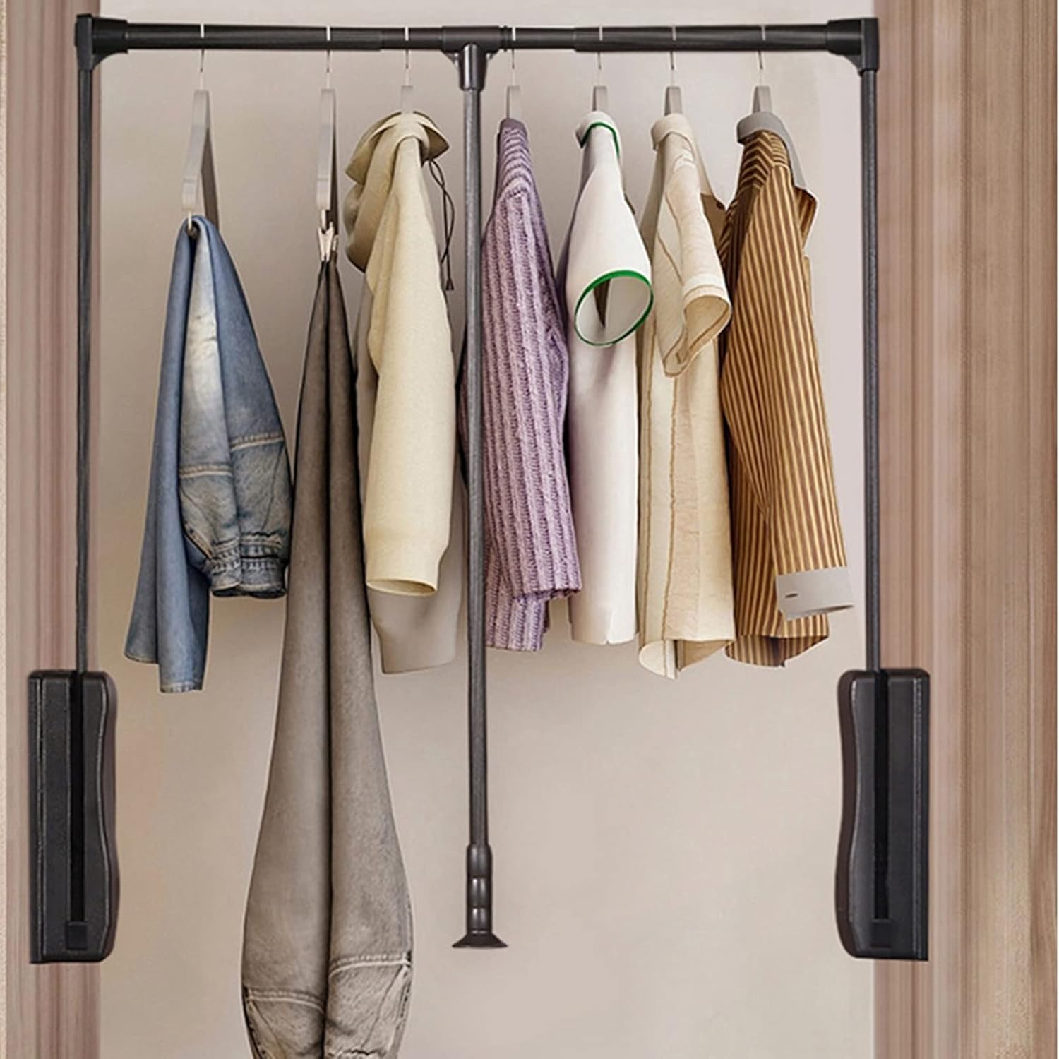 Pull Down Closet Rod for Hanging Clothes Wardrobe Lift Rail