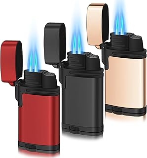 WANBRO 3 Pack of Jet Torch Lighter, Windproof Dual Jet Flame
