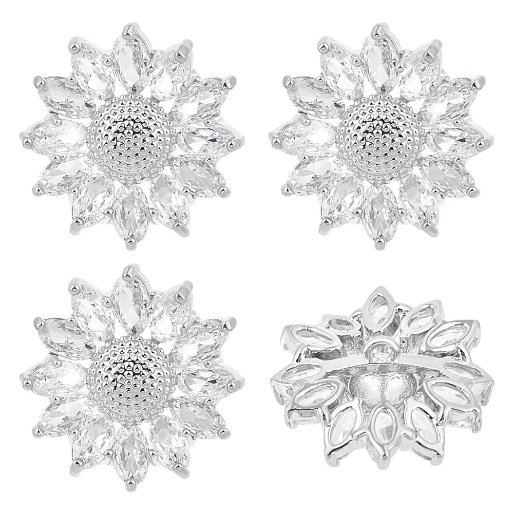 Boutons en laiton argenté et zirconium pour mercerie et sacs 1.9cm