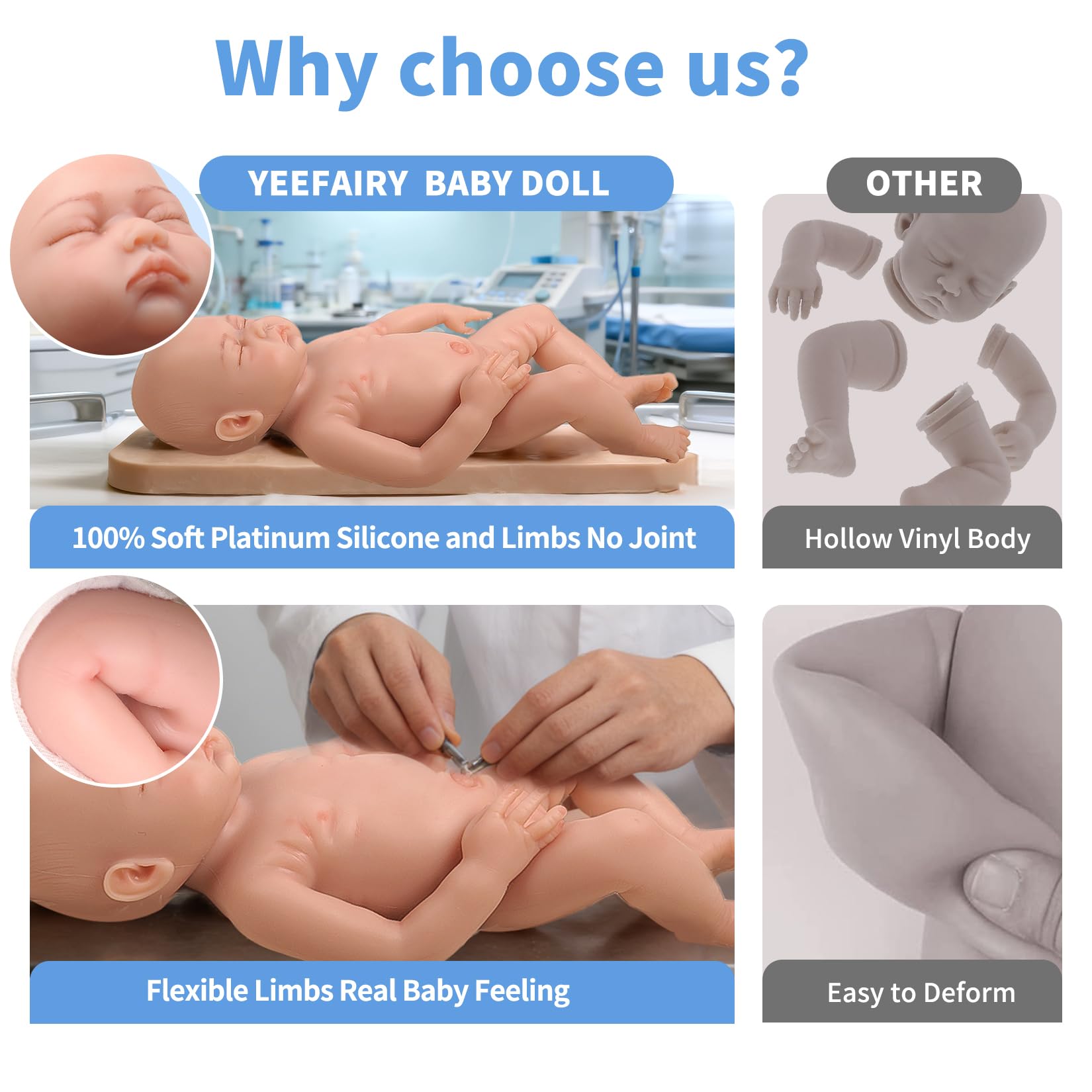Realistyczna Lalka Anatomiczna z Silikonu 43 cm 2,7 kg Noworodek Kobieta z Zamkniętymi Oczami Hiperrealistyczny Model Medyczny do Szkoleń Położniczych i Terapii Emocjonalnej
