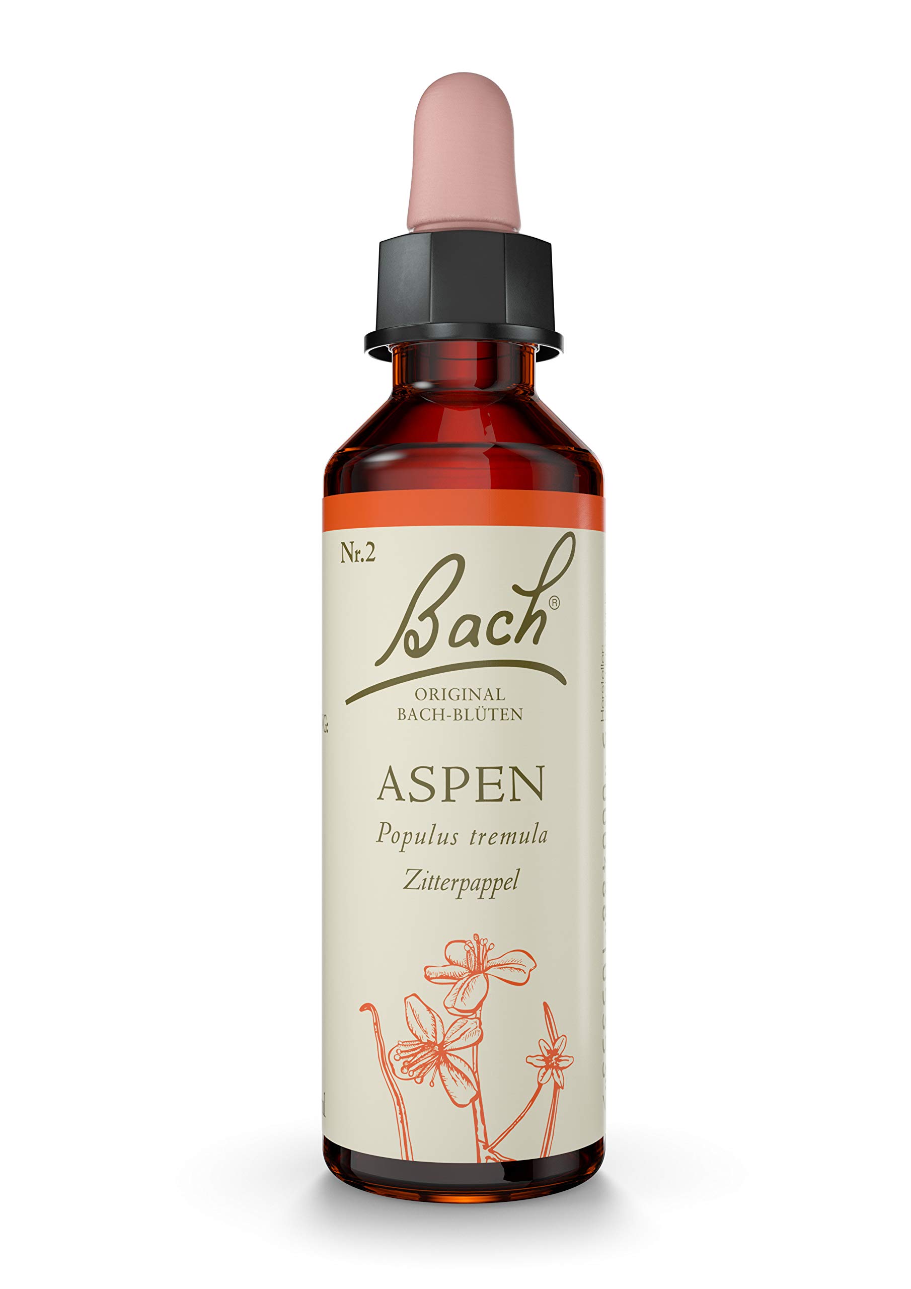 Original Bach Flower Drops No. 2 Aspen: Feel safe with the Bach Blossom Zitterappel, 20 ml
