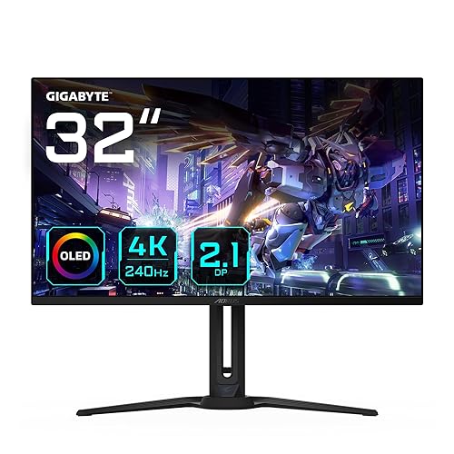 GIGABYTE Monitor de Juegos OLED AORUS FO32U2P de 32” - 3840 x 2160 (UHD), 240Hz, 0.03ms, 250 CD/m², KVM, FreeSync Premium Pro, DisplayHDR True Black 400, DisplayPort 2.1 - Chollo en Informática
