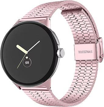 Metal Bands Compatible with Google Pixel Watch Bands for Women Men, Stainless steel mixed color Adjustable Wristband Replacement Strap for Google Pixel Watch Band 2022