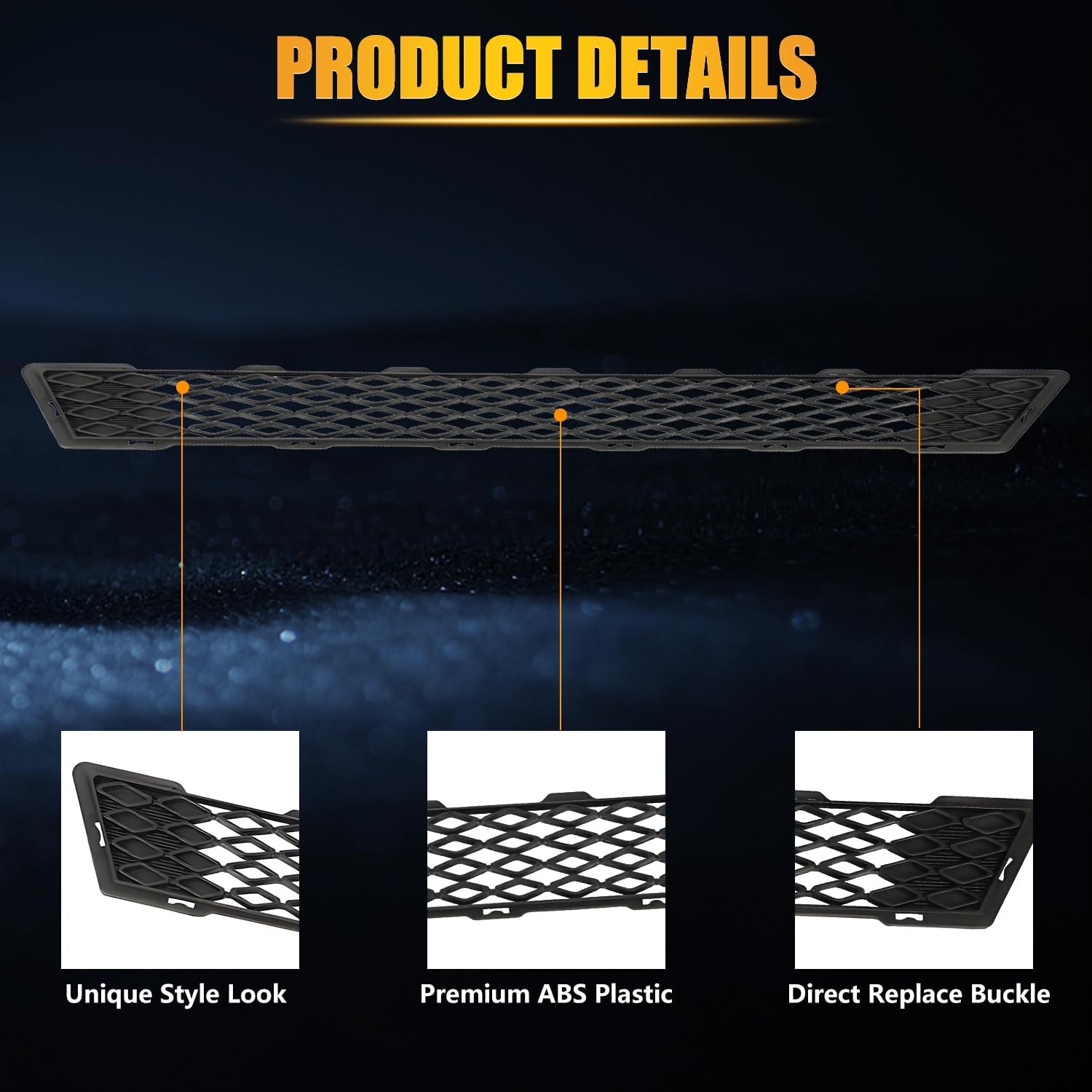 Front Lower Grille for 2011 2012 2013 Optima EX LX SX SXL, Optima Bumper Hood Mesh Grill, Glossy Black Bumper Lower Grille Optima Accessories