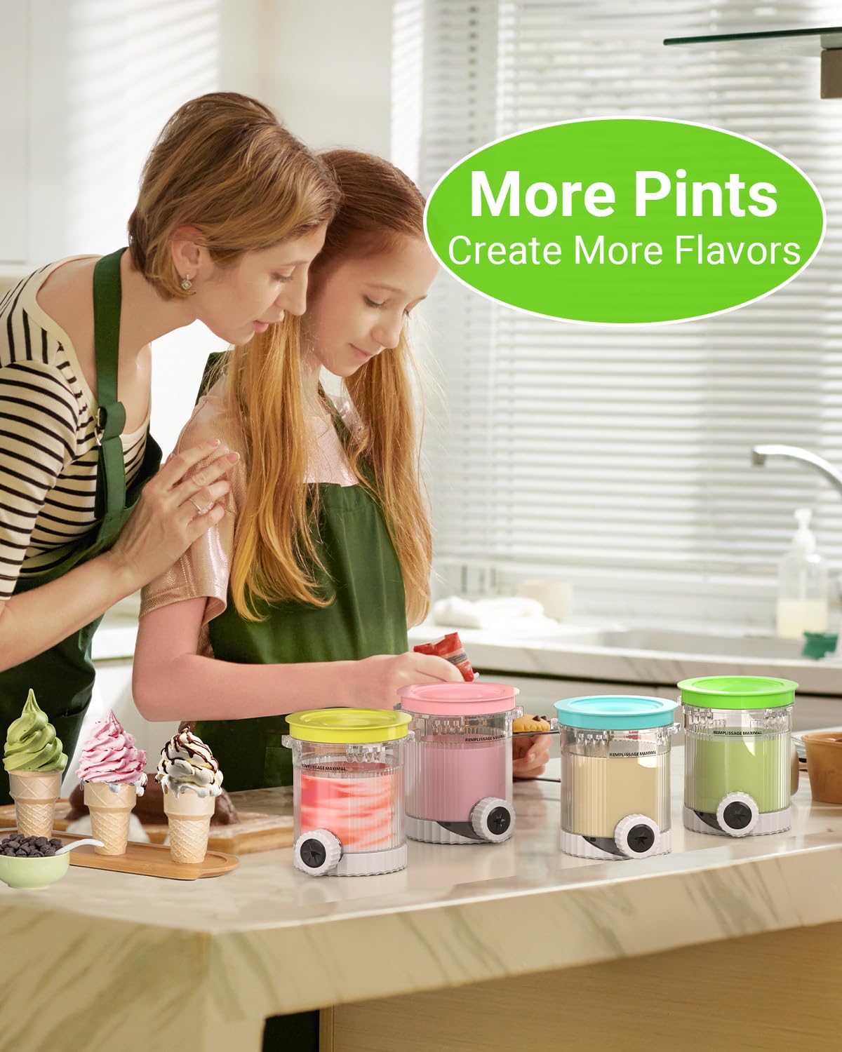 4 Pack for Ninja Creami Swirl Pints and Lids Compatible with Ninja NC700 Series, NC701, NC701C, Creami Containers for Swirl Ice Cream & Soft Serve Makers, BPA-Free, Dishwasher Safe - Image 6