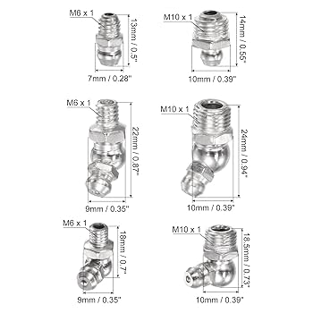Buy Swpeet 246Pcs SAE &ap; Etric Grease Assortent Kit, Hydraulic Grease