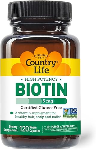 Country Life Biotina Alta Potencia 5 mg - 120 Cápsulas Veganas Country Life Biotina Alta Potencia 5 mg - 120 Cápsulas Veganas
