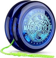 Vista 8 de Yoyo de Bucle con Respuesta para Niños Principiantes, Yo-yo Inicial 2A Loop Fácil de Jugar Trucos Básicos de Cuerda (D1 Azul)