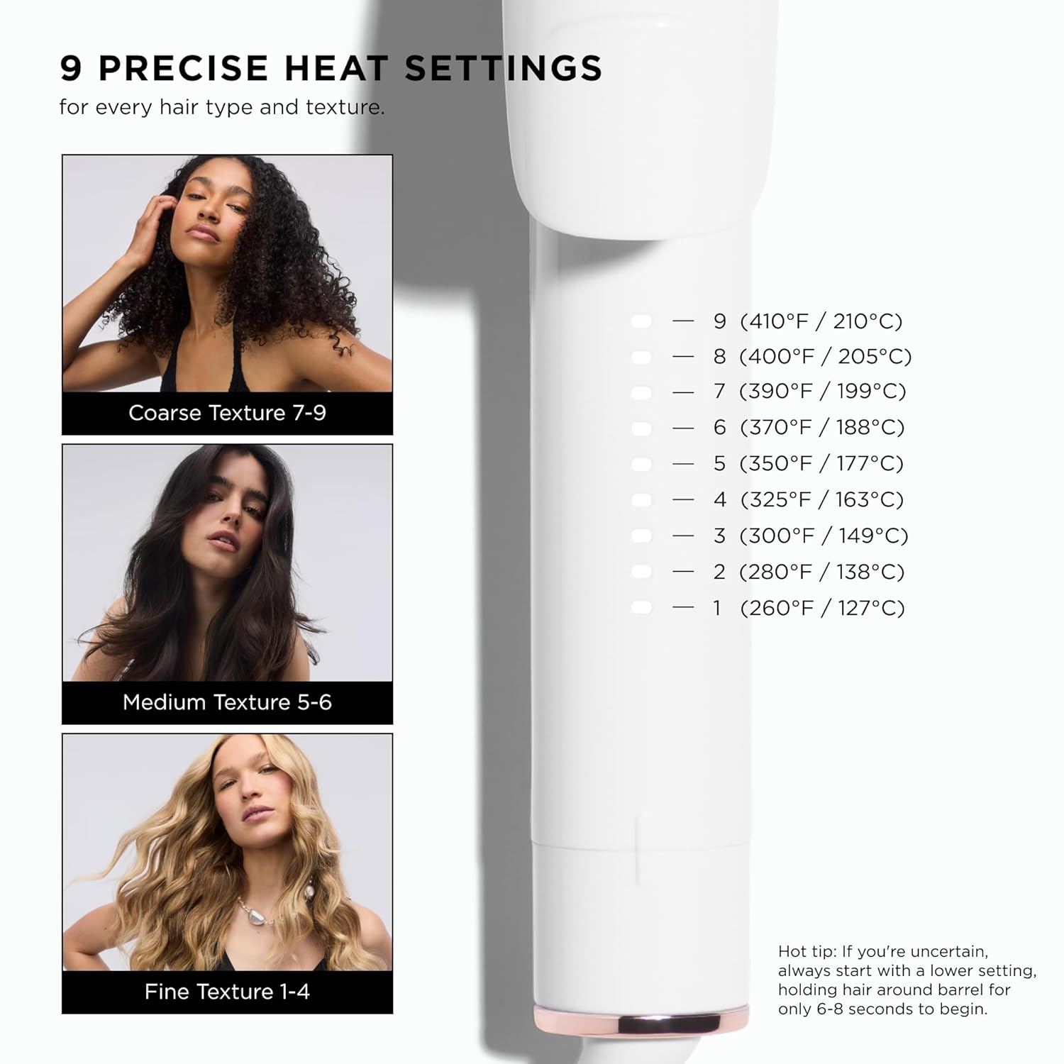 T3 SinglePass Curl X Extra-Long Barrel 1", 1.25", 1.5" Curling Iron with 9 Heat Settings and Ceramic Barrel for Fast Styling and Lasting Results on All Hair Types - Image 12