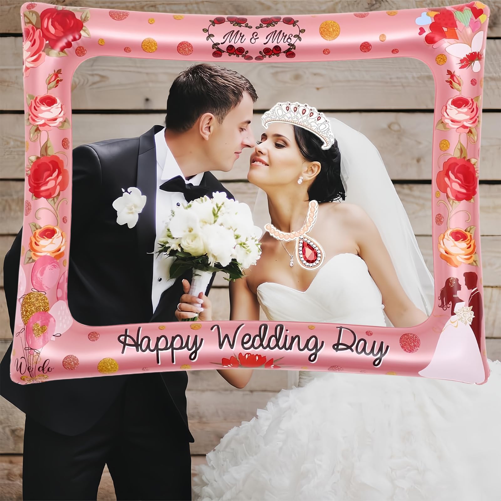 COSORO Prop da Cabina Fotografica Gonfiabile per Matrimonio,Cornice Selfie Gonfiabile Gigante Cornice Foto,Prop Festa Gonfiabile Bambini Adulti,Accessori Decorazioni Festa di Matrimonio