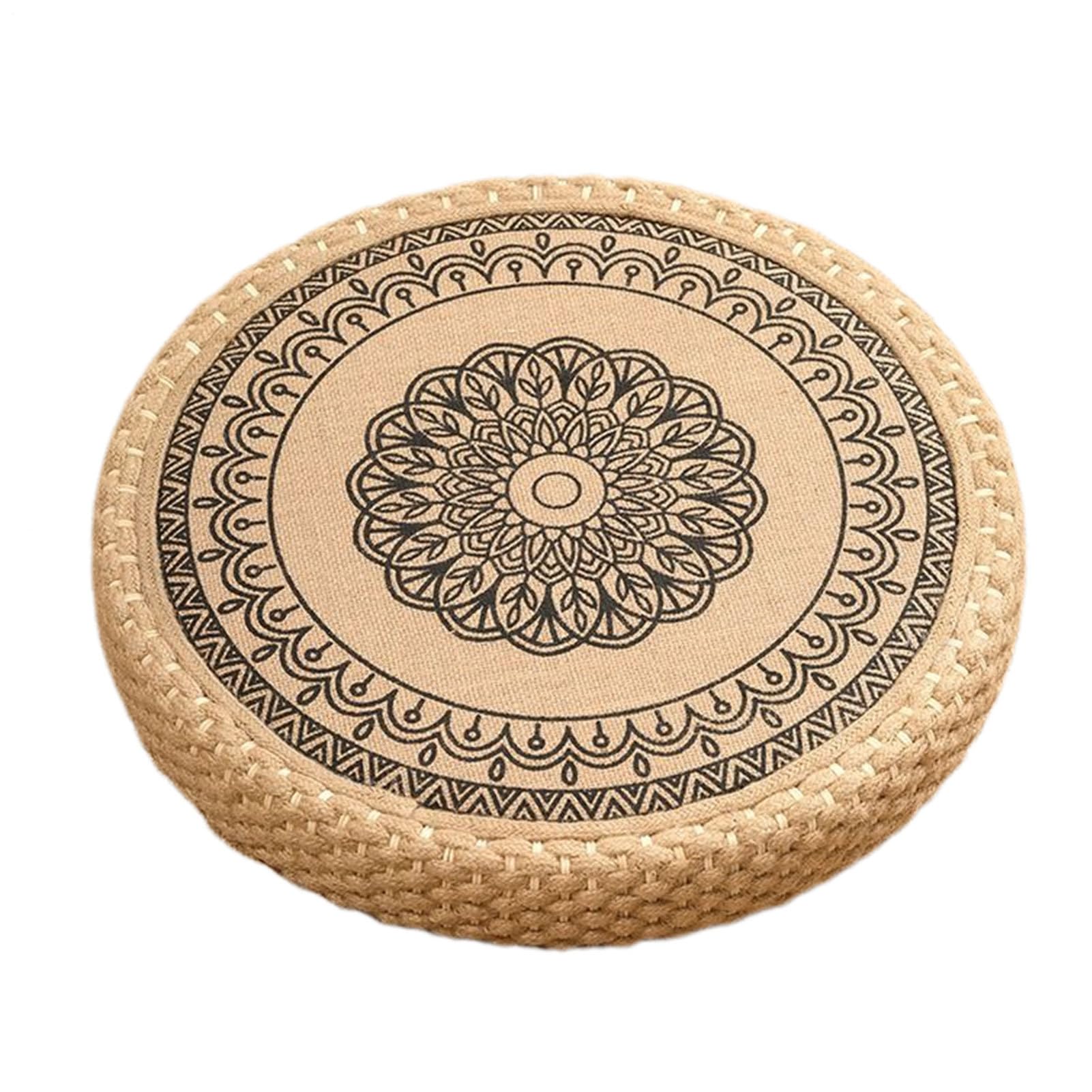 Cojín de suelo japonés para meditación y yoga, almohada de meditación, alfombra redonda boho para yoga y relajación en casa