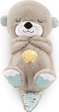 Fisher-Price Baby Toy Soothe 'n Snuggle Otter Portable Plush Sound Machine with Music Lights & Breathing Motion for Newborns 0+ Months