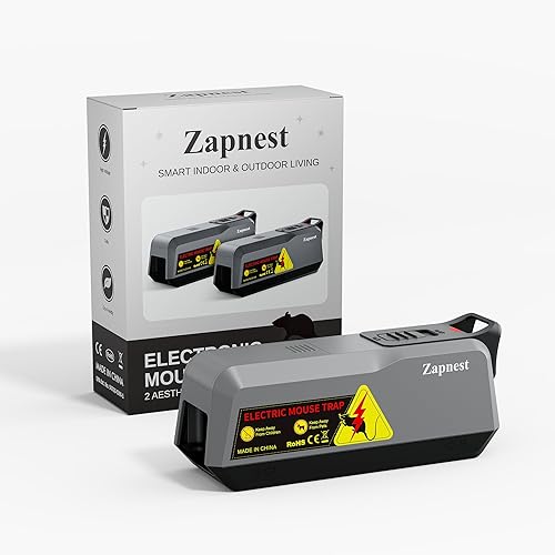 Trampa Electrónica para Ratones Paquete de 2, Eliminador Eléctrico para Interiores y Exteriores para Ratones y Ratas, Trampa Reutilizable para