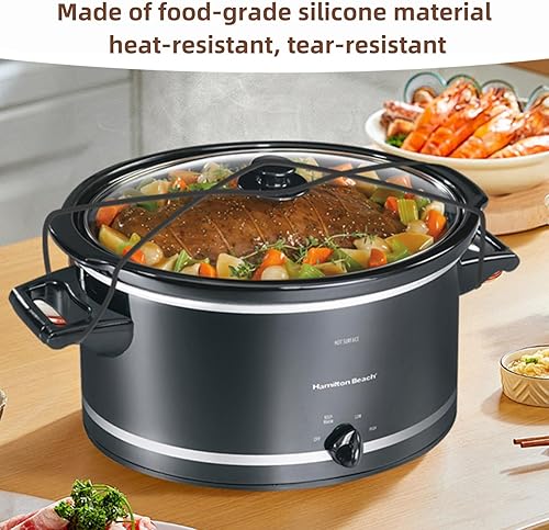 Miniatura 6 de IWIWE - Correa de goma para cierre de tapa, 6, 7, 8 cuartos de galón, compatible con Hamilton Beach Crock Pot de olla de cocción lenta, WHT,