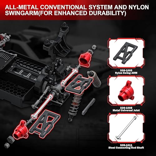 Miniatura 7 de Autos RC sin escobillas 114 para adultos, velocidad de 50 MPH, camión de carreras cortas a control remoto todo terreno, todoterreno todoterreno,