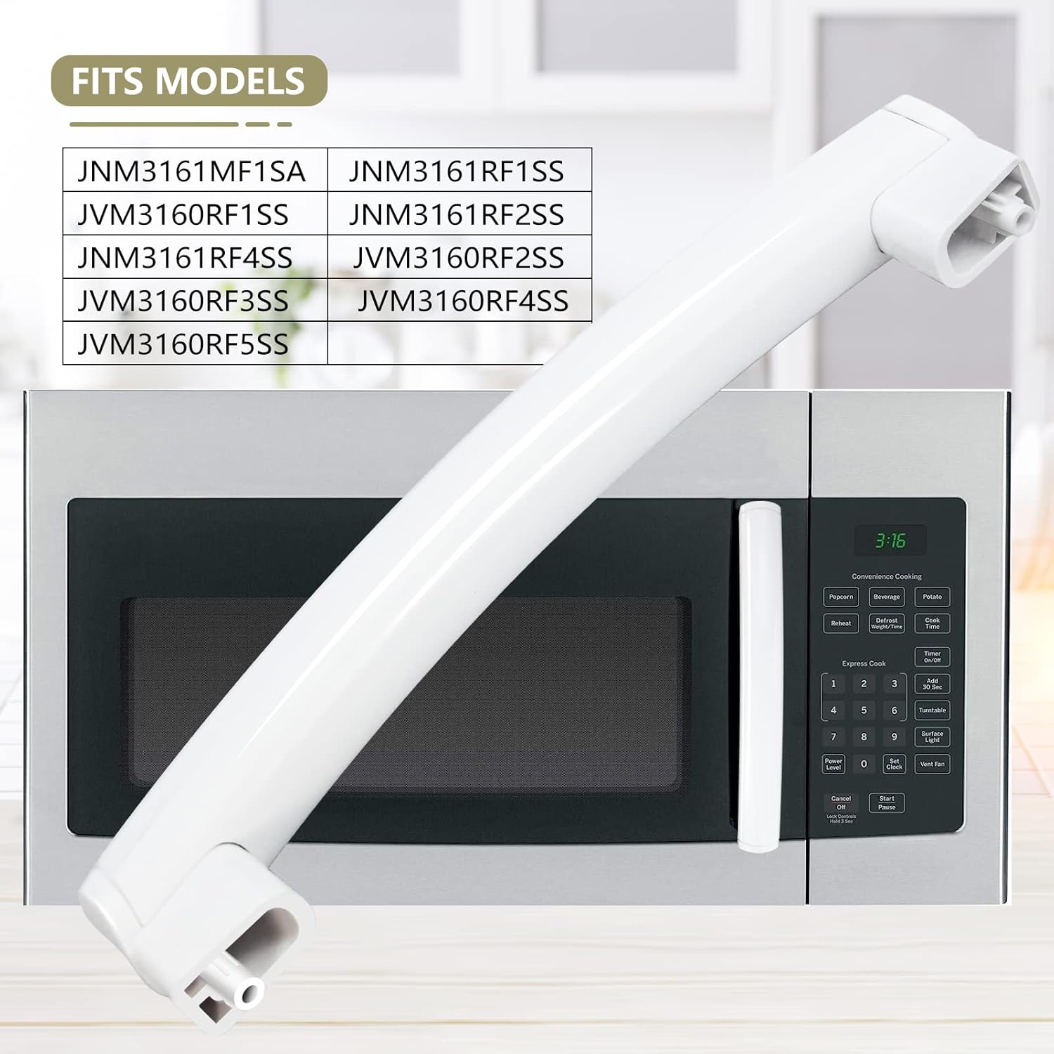 Upgraded Vsttar Parts WB15X10278 Microwave Oven Door Handle, Compatible with General Electric (GE) Microwave, Replaces AP5790517, 261300714902, PS8754175 (White)
