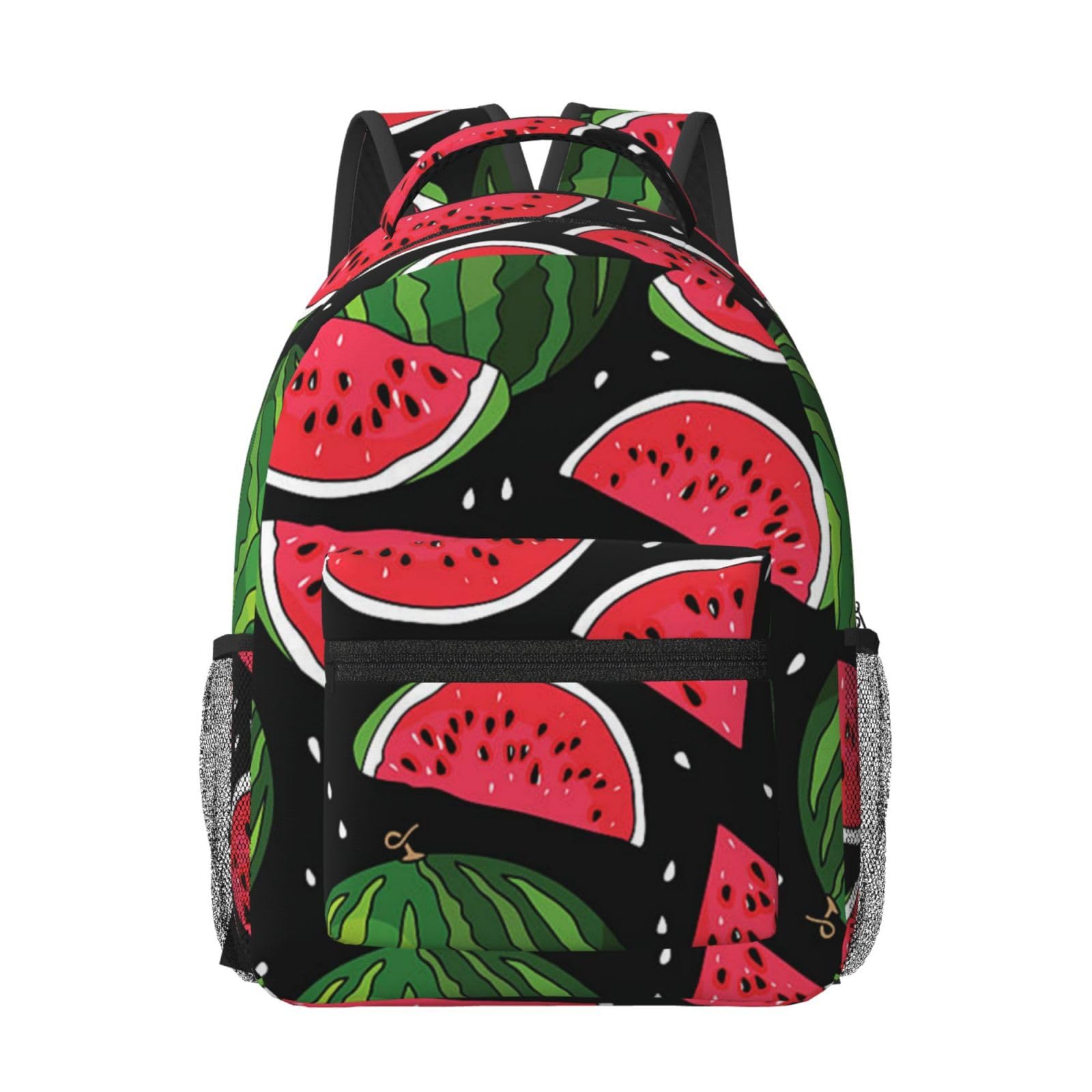Sac à dos pastèque pour étudiant noir imperméable de grande capacité - 8