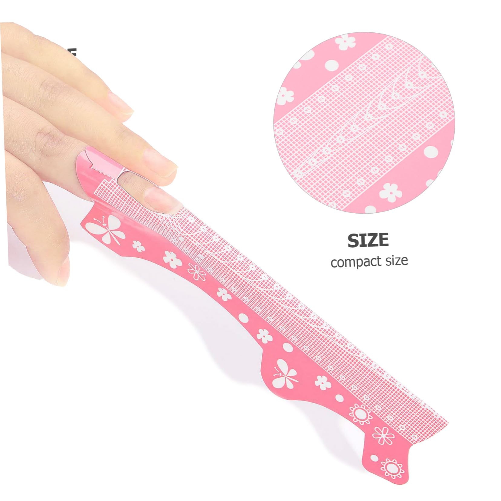 FRCOLOR 500 piezas titular para papel de uñas pegatinas de arte de uñas herramienta guía de manicura pegatinas para formas de uñas suministros de manicura DIY accesorios de uñas rosa extra largo