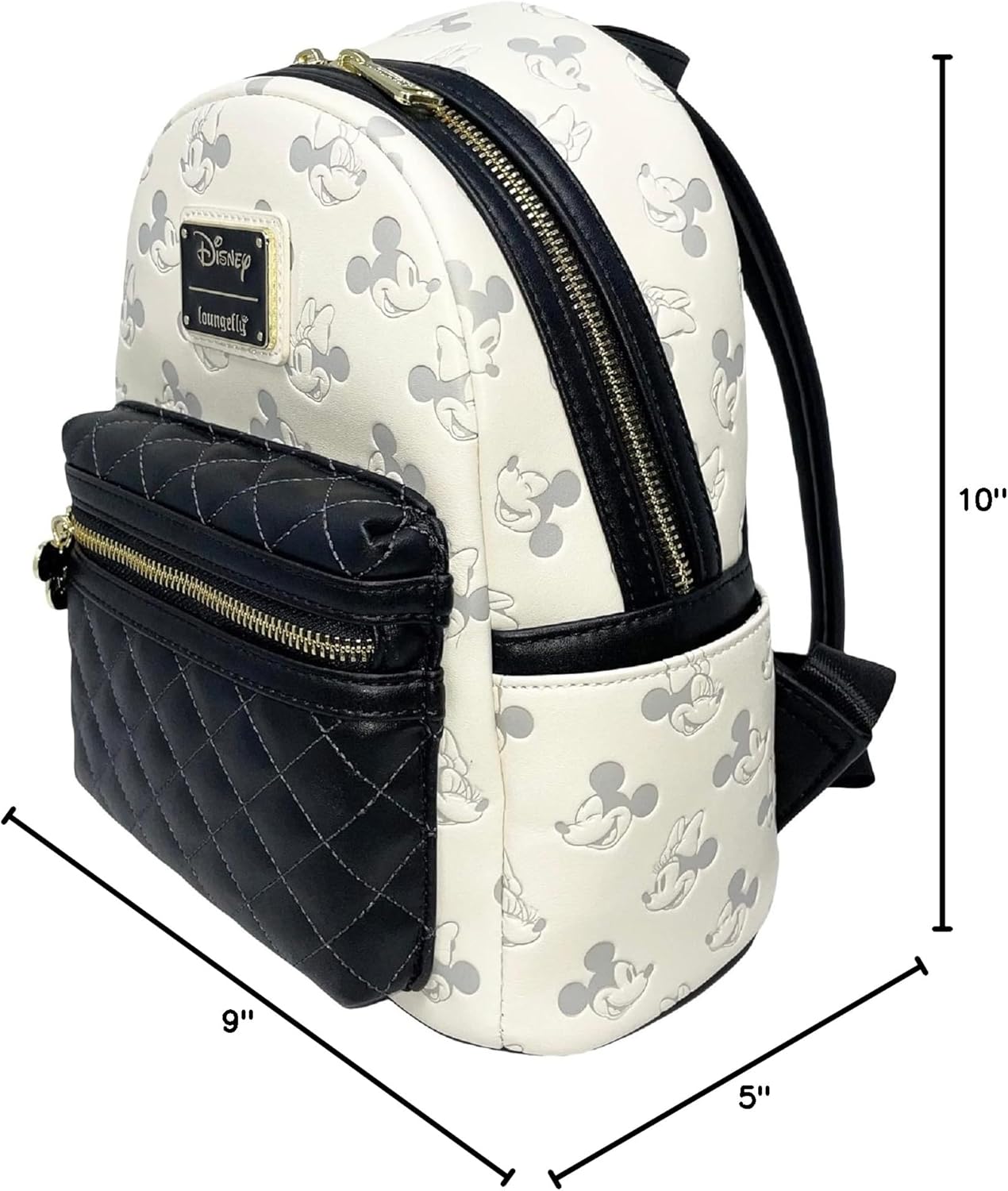 Loungefly Disney Mickey and Minnie Mouse Allover Debossed Womens Double Strap Shoulder Bag Purse - Image 7