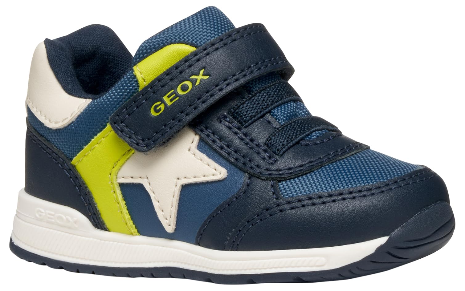 Geox Baby B Rishon Boy First Steps Navy/Fluo Green, 21 EU