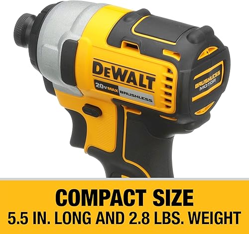 Miniatura 5 de DEWALT Destornillador de impacto máximo de 20 V, 14 de pulgada, batería y cargador incluidos (DCF787D1)