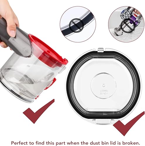 Miniatura 6 de Tapa de depósito de polvo compatible con aspiradora Dyson repuesto de tapa de depósito de polvo V7 V8 SV10 SV11 modelos Accesorios para aspiradora