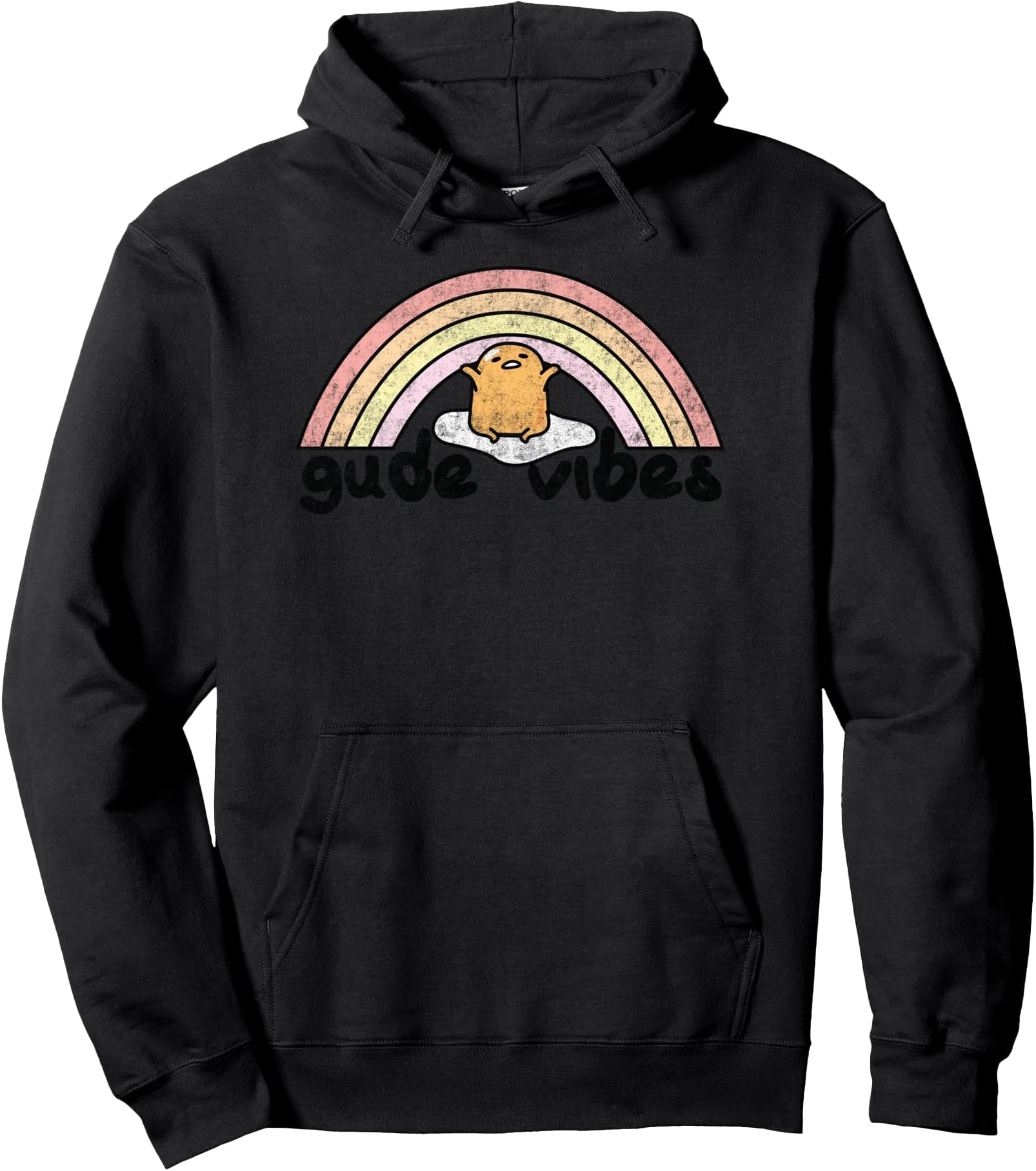 - Gudetama Gude Vibes Good Vibes Rainbow Pullover Hoodie