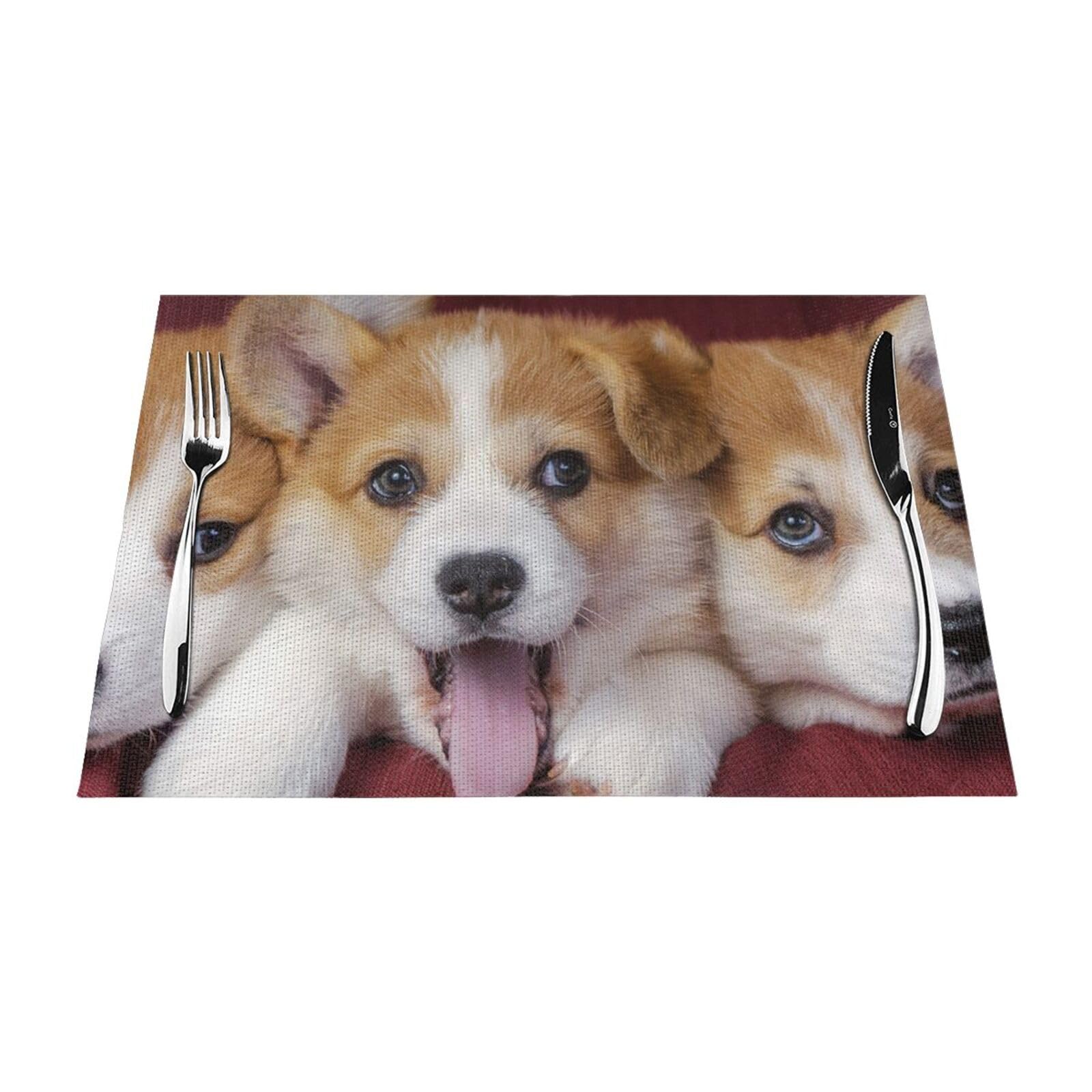 Set de table Chien Welsh Corgi lavable protège table 30x45