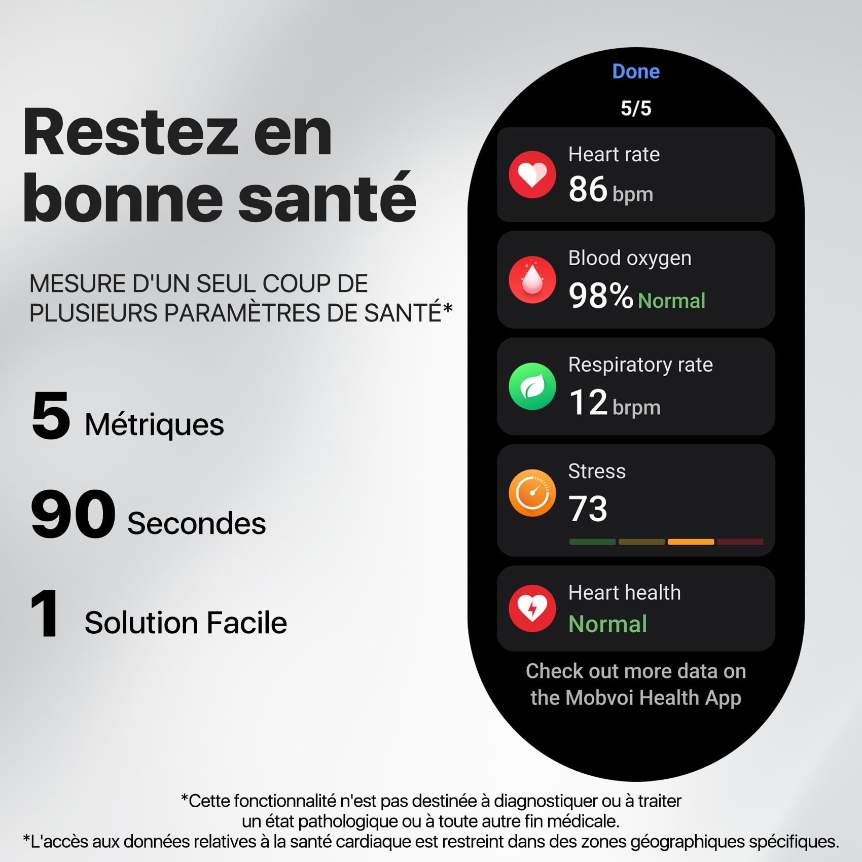 Ticwatch Pro 5 Montre Intelligente Android Snapdragon W5+ Gen 1 Wear OS Smartwatch Jusqu'à 80 Heures d'autonomie Santé Fitness Suivi Résistance à l'eau 5 ATM Non Compatible avec l'iPhone