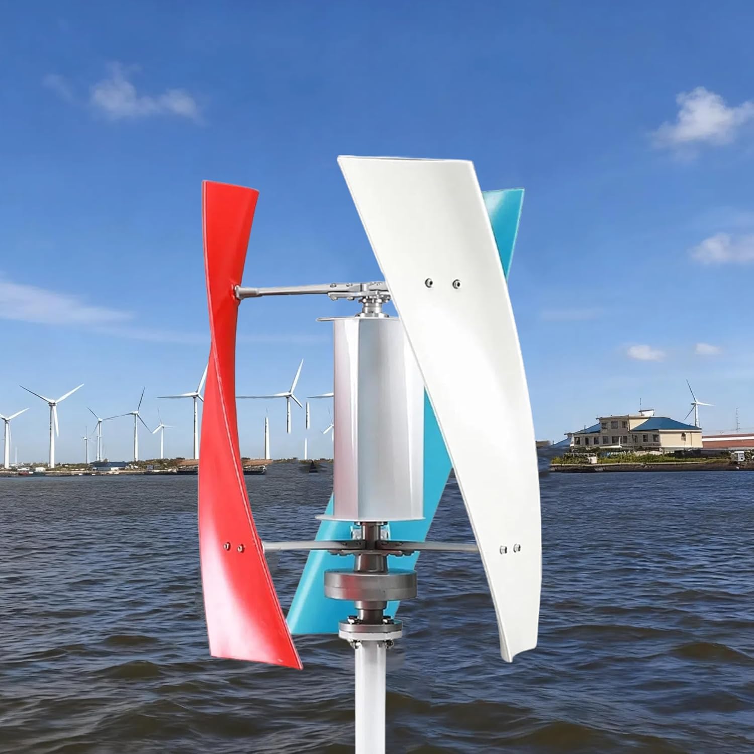 2000W Wind Turbine Generator Kit,12V/24V48V Vertical Axis Wind Turbine,High Efficiency Wind Turbine Generator with Controller,Off-Grid Power System for Home,RV (12V)