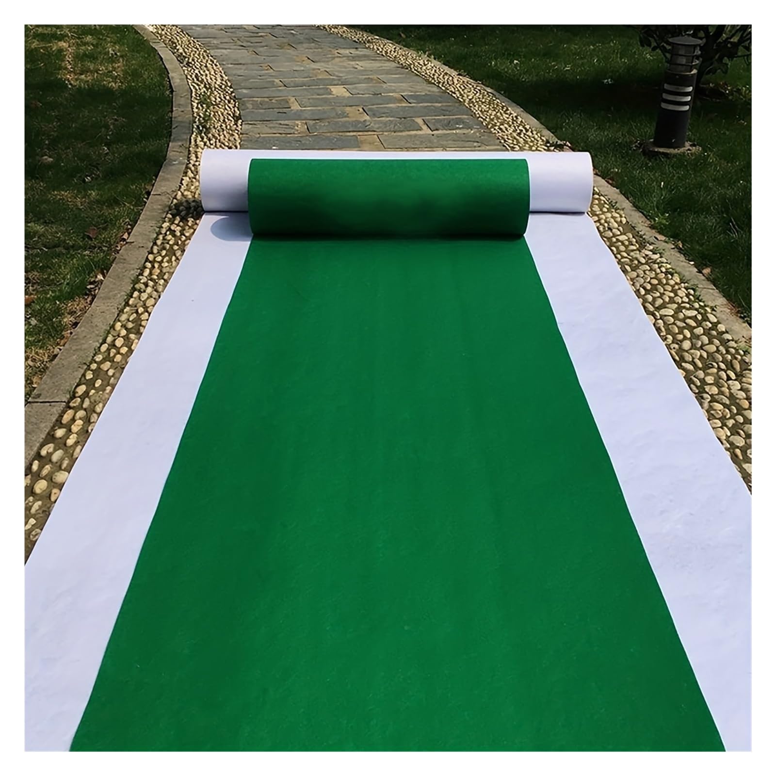 MOHUIED Party Event Ceremony Wedding Carpet Aisle Runner Non-woven Fabric Wedding Aisle Carpet Aisle Runner Carpet(Green,15M_1.2M)