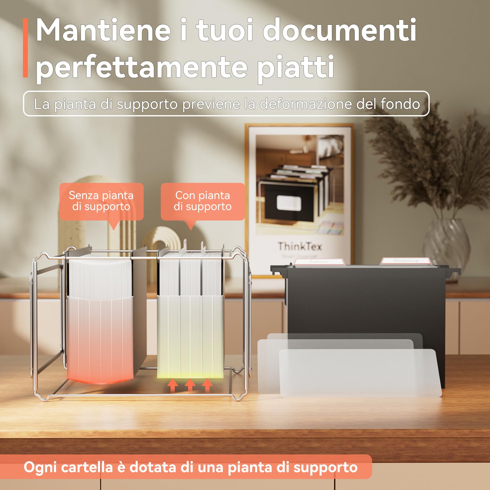 ThinkTex Raccoglitori Sospesi A4 Estensibili, con Etichette e Separatori, Adatti per Archivi e per Casa, Scuole e Aziende (Nero, Confezione da 6)