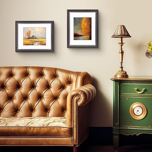 Vista 10 de Golden State Art, Marco de fotos de 11 x 14 pulgadas con paspartú blanco para fotos de 8 x 10 pulgadas y cristal real para exhibición en pared, Oro