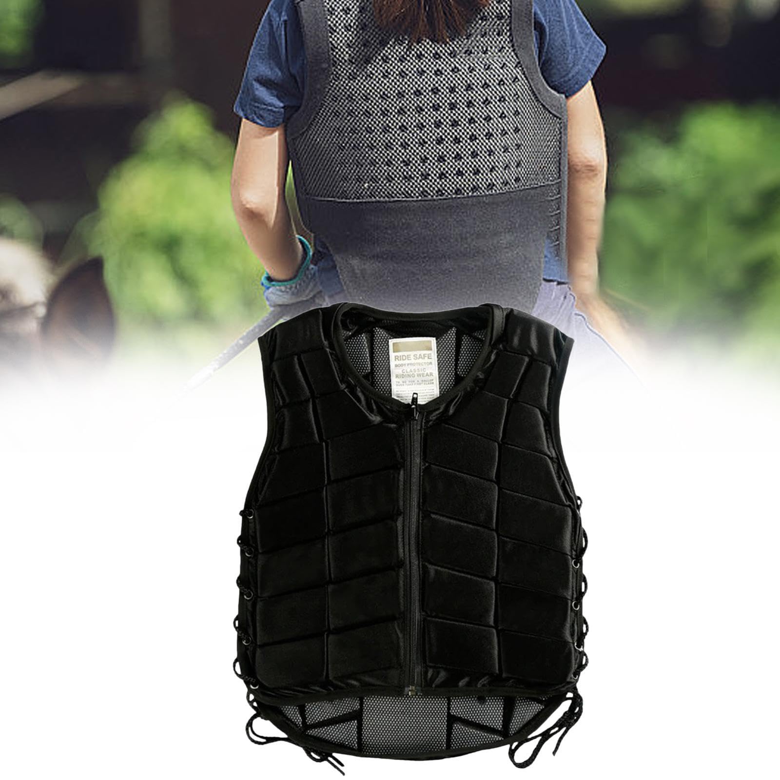 predolo Gilet da Equitazione per Bambini con Chiusura a Cerniera E Imbottitura