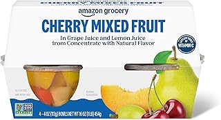 Amazon Fresh, Cherry Mixed Fruit in Juice, 4 Oz Bowls (Pack of 4) (Previously Happy Belly, Packaging May Vary)