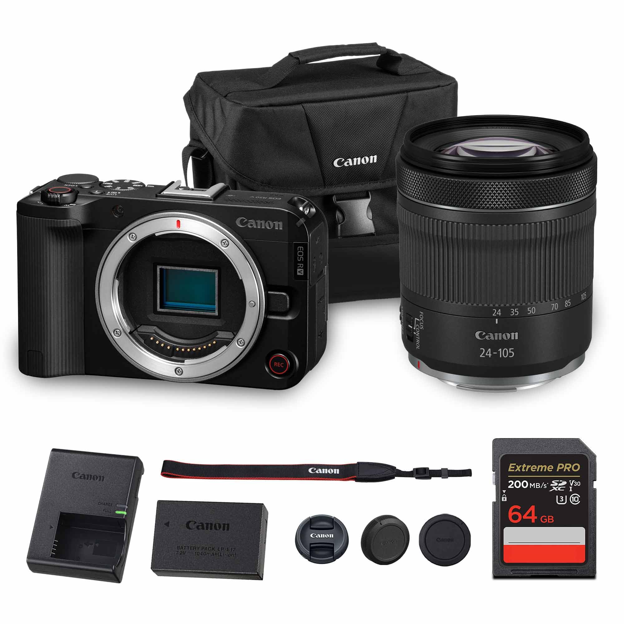 Canon EOS R50 V Mirrorless Camera | 24.2MP APS-C Sensor 4K Oversampled Video | Compact Beginner-Friendly Camera for Vlogging and Travel (6895C002) +