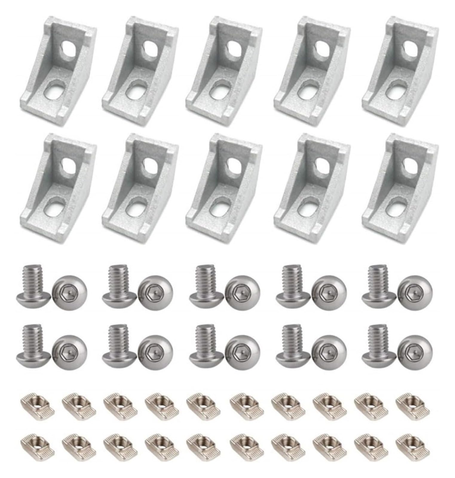 Narożnik aluminiowy 2020, łącznik profilu aluminiowego ,Narożniki do profili aluminiowych(Silver)