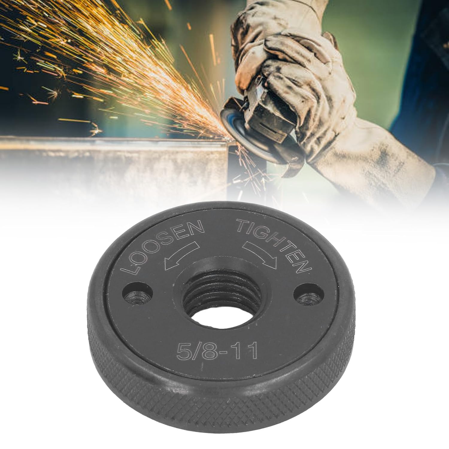 Angle Grinder Flange Nut, 5/8‑11Angle Grinder Lock Nut, Grinder Pressure Plate for Most Grinding Wheels, Polishing Wheels, Alloy Steel