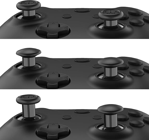 eXtremeRate ThumbsGear Joysticks Ajustables para Mando Xbox Series X S/One Elite/One S X - Joystick Ergonómico con Grip Convexo Cóncavo de 3 Alturas Thumbsticks para Xbox Control (Negro) - 3