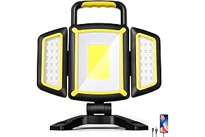 Magnetic Work Light, Portable Light with 5 Modes, Rechargeable COB Flashlight, Dimmer Flood Light