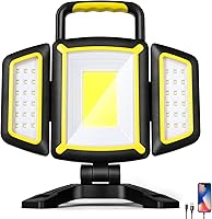 Vista 1 de Yzoni Rechargeable Work Light, 30W 3000Lumen LED Work Light with 5 Modes, Battery Powered Magnetic Lights with 360°Rotate Foldable Design, Job Site