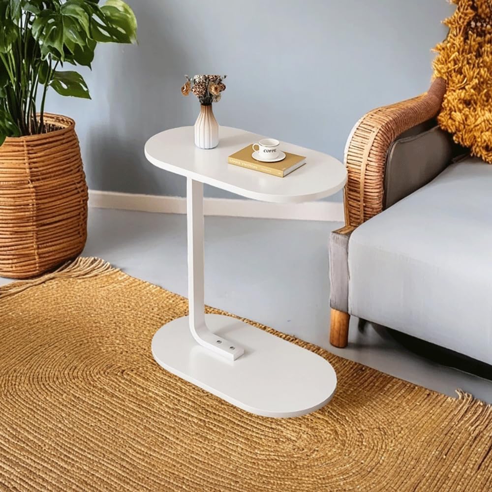 Home Side Tables for Small Spaces,Sofa Side Table Small Coffee Table Anti-Rust Waterproof, End Tables for Living Room Bedroom Balcony Office (WHITE)