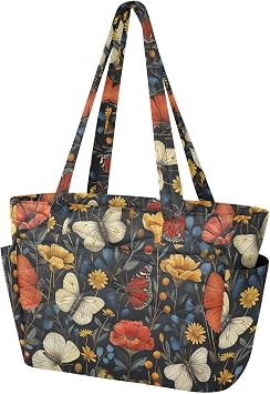 Wild Animal Mariposas Butterfly Colorful Women Tote Bag Zipper Beach Bag for Travel & Beach Weekend Getaway with Pocket Mochila Tote escolar